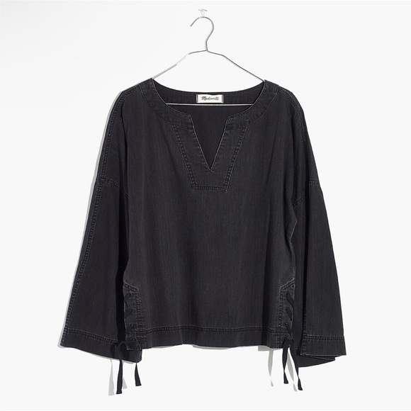 MADEWELL Denim Side Lace Top - Picture 3 of 7